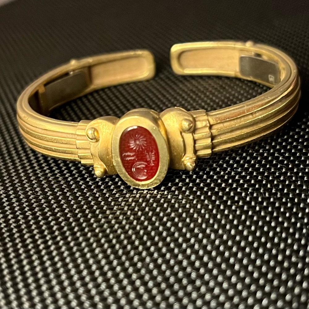 RARE 18k Kieselstein Cord 1985 Intaglioni Carnelian Bracelet